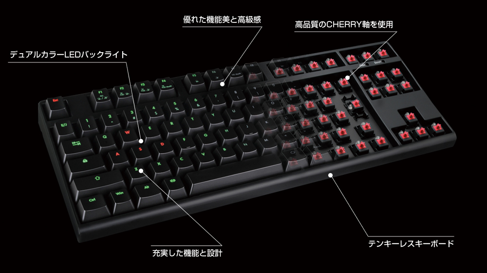 なバックラ センチュリー バックライトLED機能搭載 CHERRYメカニカル