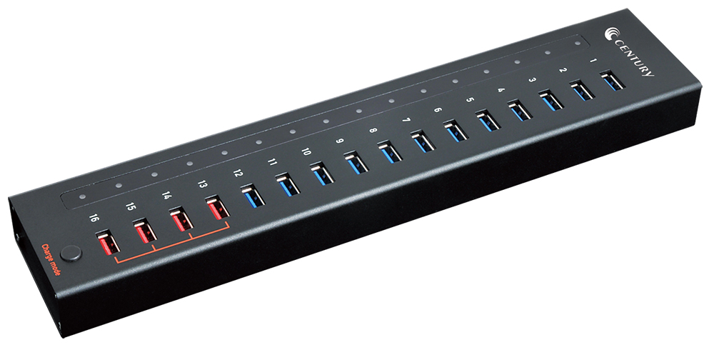 USB3.2 Gen1対応の16ポートUSBハブ「USB3.2 Gen1 Hub名人 十六段