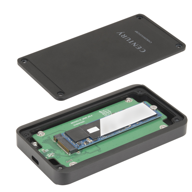 販売終了】 M.2 NVMe SSD to USB3.1 Gen.2 アルミケース 防塵耐水 