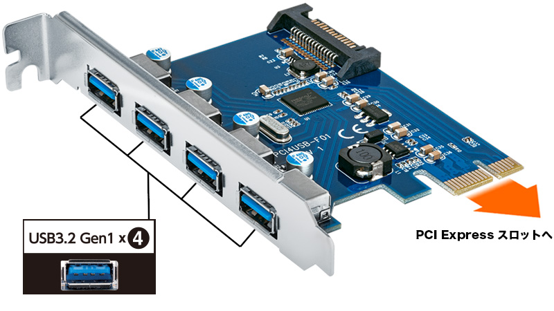 C\u0026N PCI-E - USB 3.0 4ポート