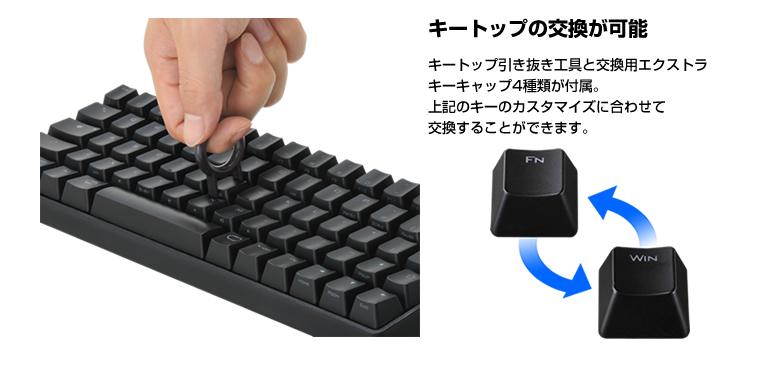 販売終了】 BLACK PAWN CHERRY青軸キーボード (CK-67CMB-BLJP1) - 株式