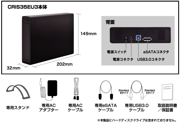 販売終了】 裸族の一戸建てUSB3.0 eSATAプラス (CRIS35EU3) - 株式会社 ...