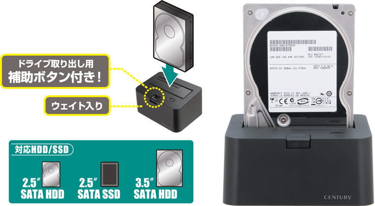 裸族のお立ち台 USB3.1 Gen2 Type-C (CROSU31C) ハードディスク（HDD