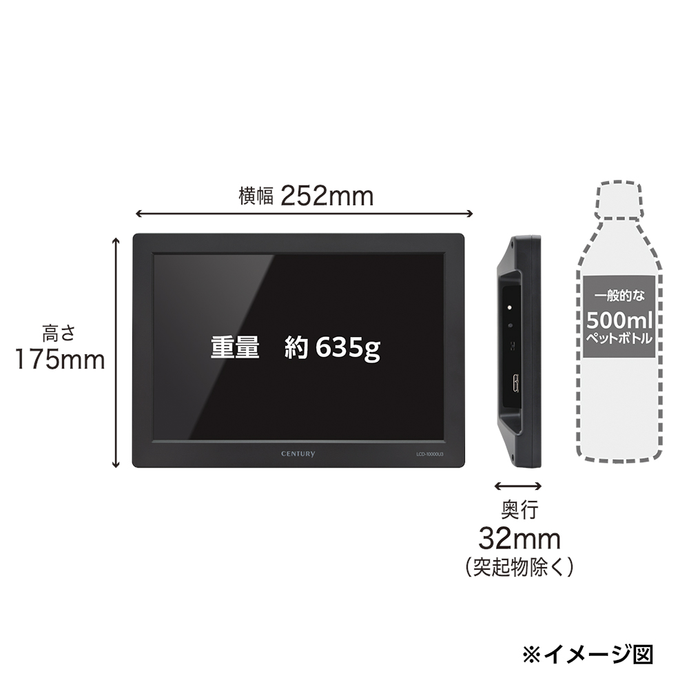 10.1インチUSBモニター plus one USB (LCD-10000U3) - 株式会社 