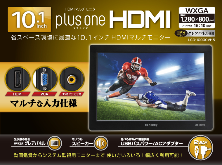 販売終了】 10.1インチHDMIマルチモニター plus one HDMI (LCD