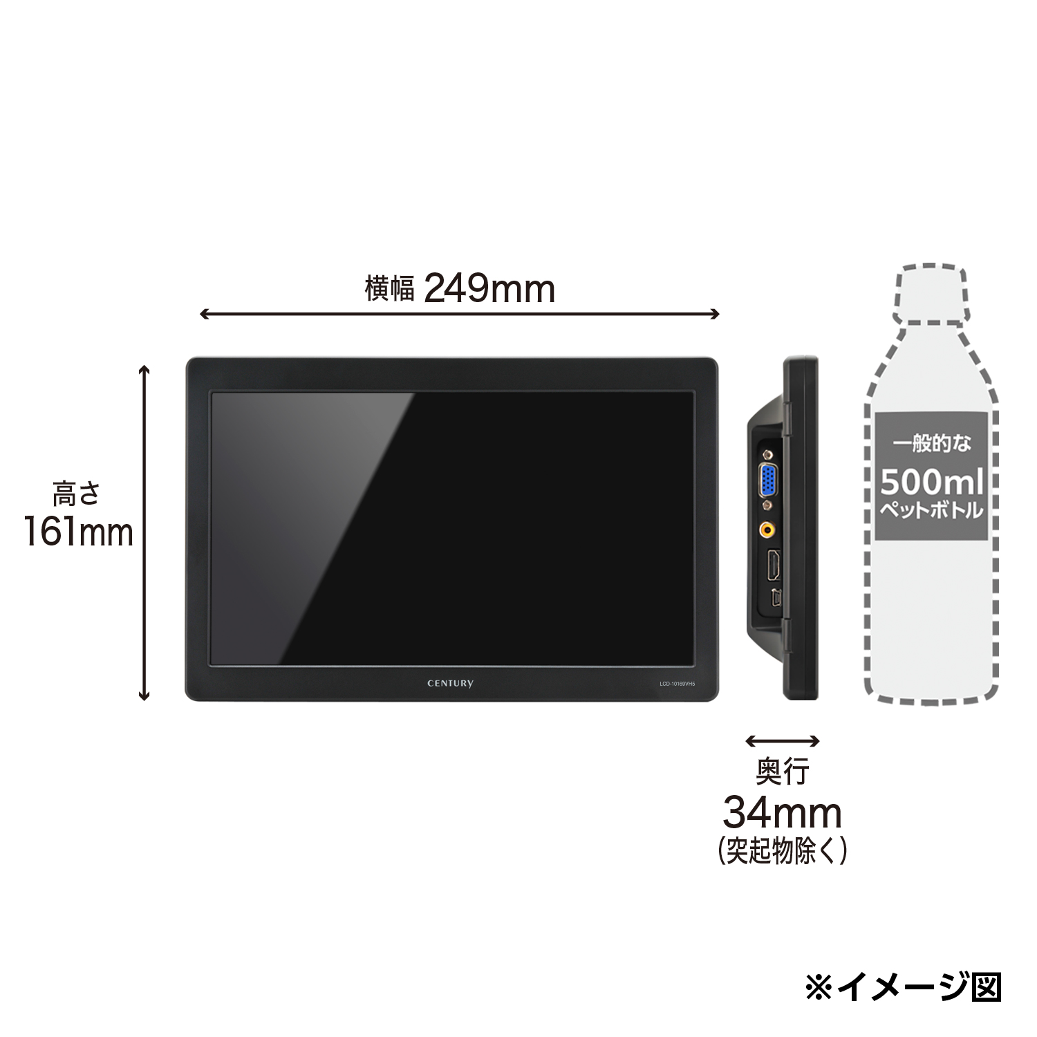 PC/タブレット PC周辺機器 10.1インチHDMIマルチモニター plus one HDMI 【アスペクト比 16:9】 (LCD-10169VH5)