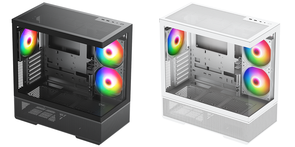 aigo starry chen 曲名ピラーレス ATXケース ディスプレイ付き Aigo Starry Chen ATX Mid-Tower Gaming PC Case with Curved Glass PCケース(自作PC用)